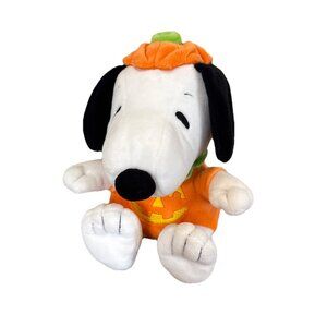 Hallmark Peanuts 7" Plush Pumpkin Halloween SNOOPY Jack O Lantern Stuffed Toy